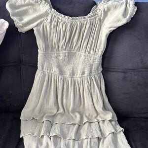 Hollister Sage Tiered Mini Dress